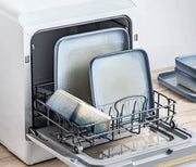 Dinnerware set white/blue - Ceramic - Square - Nevel - 12 large plates - 12 small plates - 12 bowls - 36 pieces - White - Blue