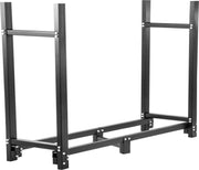 Brandhoutrek Houtopslag - Materiaal Buisvormig Vierkant Staal - Groot Brandhout Logboekrek - Binnen voor Thuis of Industrieel Gebruik om Houtkachels - Houtstapels - Achtertuin - 244,5 x 36,2 x 122,5 cm - Zwart