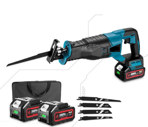 Reciprozaag Pro8 - Professioneel - Krachtig 3000W - Snelheid Variabel - Incl 2 Accu's - Lader - 4 Zaagbladen - 18V Compatibel - Opbergtas