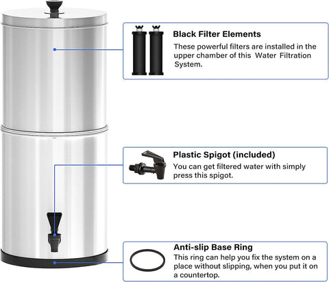 Waterfilter - Waterfiltratie Emmer - Waterfilter Emmer - Filter Emmer - Zilver - 11 Liter - 1.5L Per Uur
