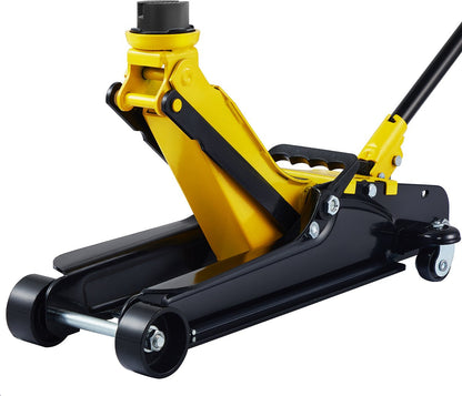 Laag Profiel Vloerkrik - Hydraulisch - Hefbereik 85-380 mm - Stalen Constructie - Veilig Rubber Zadel - Geschikt voor Auto's - SUV's, Vrachtwagens - QUORE