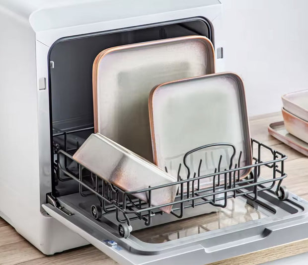 Dinnerware set white/orange - Ceramic - Square - Nevel - 4 large plates - 4 small plates - 4 bowls - 12 pieces - White - Orange