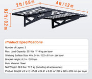 Opbergplank - Opbergplank Set van 2 - Garage Opberging - 0.6x1.2M