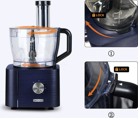 Food processor - All in 1 food processor - Multifunctional food processor - Meat grinder - Whisk - Kneader - Shredder - Orange juicer - Chopper - Blender - 1100W - Dark gray