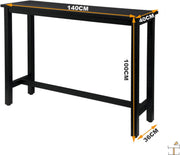 Bartafel deluxe - Rechthoekig - Bartafel voor Binnen - Metaal - Zwart - 140x40x100cm