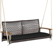 Schommelbank - Zwart - schommelbank 3 persoons - schommelbank buiten - schommelbank tuin - schommelbank tuinmeubelen