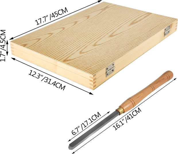Houtdraaibankbeitel - 8-Delige Beitelsset - HSS Stalen Messen - Ergonomisch Ontwerp Biedt - voor Houtbewerking, Draaibanken - Snijwerkprojecten - 45x32x4.2cm