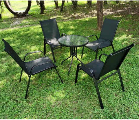 Tuinstoelen – Tuinstoelen Set van 4 – Tuinstoelen Stapelbaar – Stapelstoelen - Campingstoel – Tuinset - 91 x 54 x 73.5 cm – Maximale Belasting 150 kg