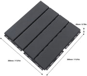 Terras Tegel - Tuin Tegel - Vlonder Tegel - Dek Tegel - Set - Zwart - 30x30x2cm - 27m² - 30 Stuks