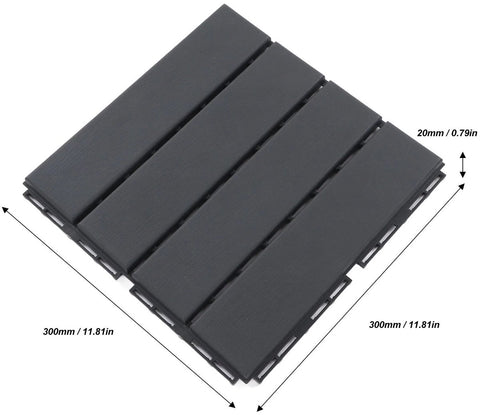 Terras Tegel - Tuin Tegel - Vlonder Tegel - Dek Tegel - Set - Zwart - 30x30x2cm - 27m² - 30 Stuks