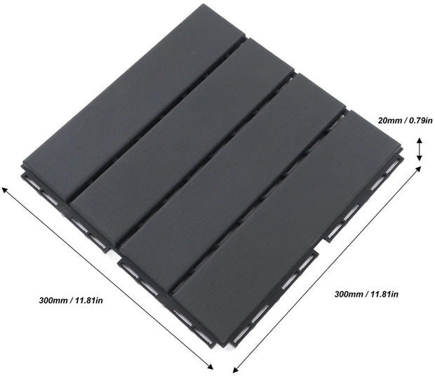 Terras Tegel - Tuin Tegel - Vlonder Tegel - Dek Tegel - Set - Zwart - 30x30x2cm - 27m² - 30 Stuks