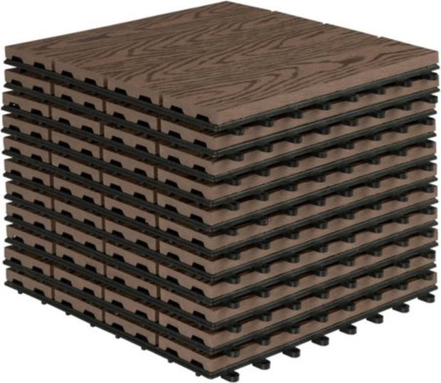 Patio Tuintegels - Kliksysteem - Donkerbruin - 30x30x2 cm