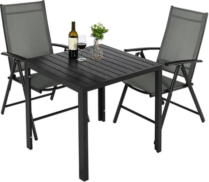 Tuinset - 3-delig - zilver - tuinstoelen - tuintafel - tuinsets - tuinstoelen verstelbaar - tuin set - tuinset 2 persoons