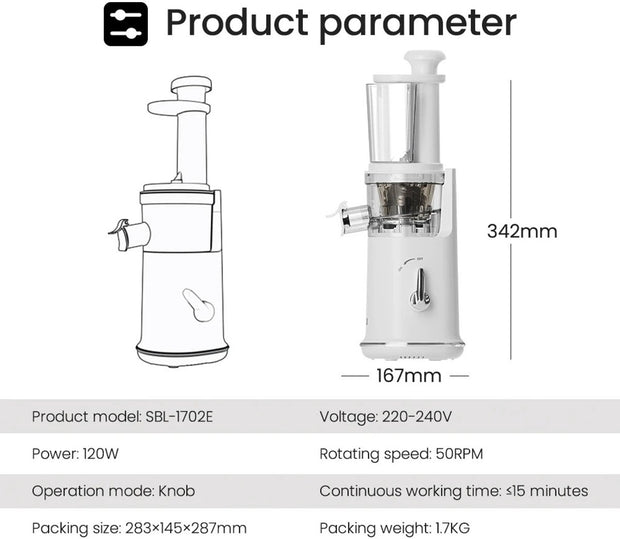 Mini Centrifuge - Mini Pers - Fruitpers - Groentepers - IJsmaker - Draagbare Blender - Elektrisch - Wit - Oplaadbaar - Makkelijk Schoonmaken