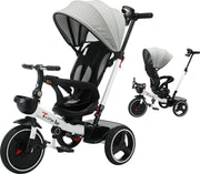 Kinderwagen - Driewieler - Kinderwagendriewieler - Babywagen - Babydriewieler - Babyfiets - Kinderwagenfiets - 6in1 - Verstelbaar - Elk terrein - Leeftijd aanpasbaar - Duwkinderwagen - Afneembaar vangrail - Opvouwbaar - Zonneklep - Hoge Rugleuning