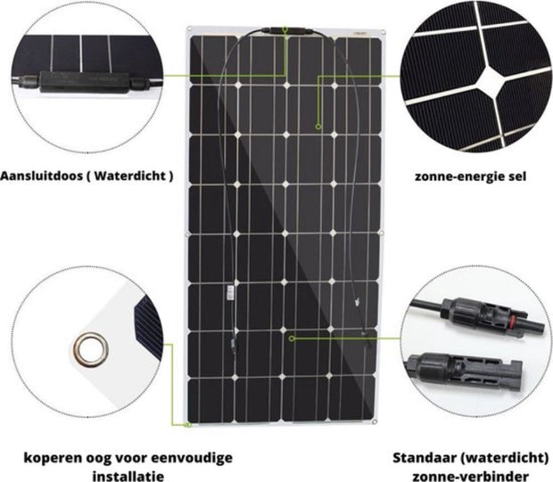 Zonnepanelen Compleet Pakket 12V - Flexibel Zonnepaneel Camper - 2 Stuks - 200W
