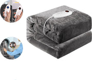 Luxe Elekrische Deken - 180x130 - Zacht en Warm - Flanel en Lamswol - Tweepersoons Warmtedeken- 6 Warmtestanden - Veilig - Auto Uitschakeling - Machine Wasbaar