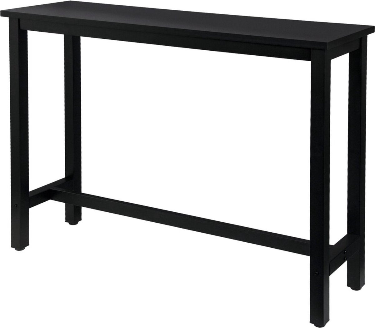Bartafel - Met Voetensteun - Zwart - 140x40x100 cm - Voor Binnen/Buiten
