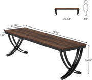 Bureau - Dubbel Lang Bureau - Computerbureau - Computer Tafel - Bureautafel - Bruin en Zwart - 200 x 70 x 75 cm