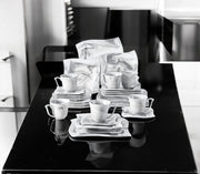 Luxe Serviesset - 30-Delig - 6 Persoons - Keramiek - Bordenset - Dinner Platen - Dessertborden - Kommen - Mokken - Schaaltjes - Grijs