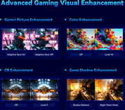 Gaming Monitor - 24.5” 2560*1440 QHD FAST IPS Display - 240Hz Refresh Rate - 1ms GTG - 95% DCI-P3 - HDR10 - Adaptive-Sync - Dynamic OD - Game Rush Mode - PIP &amp; PBP Display - Versatile Picture Modes - Low Blue Light - VESA Wall Mount