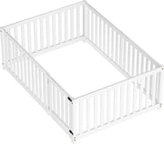Peuterbed - Kinderbedden 90x200 - Met hek en deur - Modern design - Houten frame - Eenpersoonsbed - Babybedje - Massief grenen
