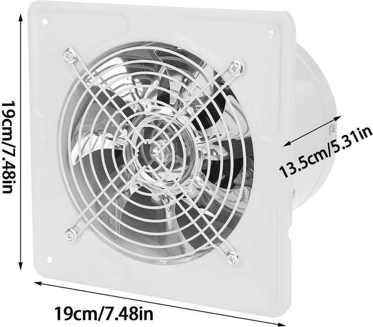 Axial Exhaust Blower Flow Fan for Warehouse Restaurant Garage - White .