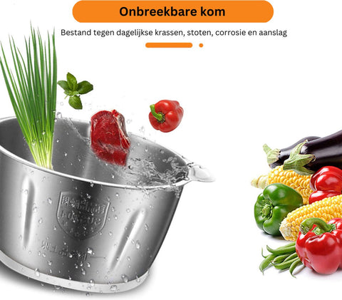 Hakmolen Electrisch - Gehaktmolen - Vleesmolen - Food Processor - Keukenmixer - Hakmolen Elektrisch - Grijs - 500W - 2 Snelheden - Roestvrij staal - 2L