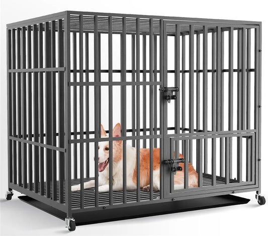 Hondenbench - Bench - Bench voor Honden - Kennel - 95x57x81 cm - 18kg - Zwart - QUORE