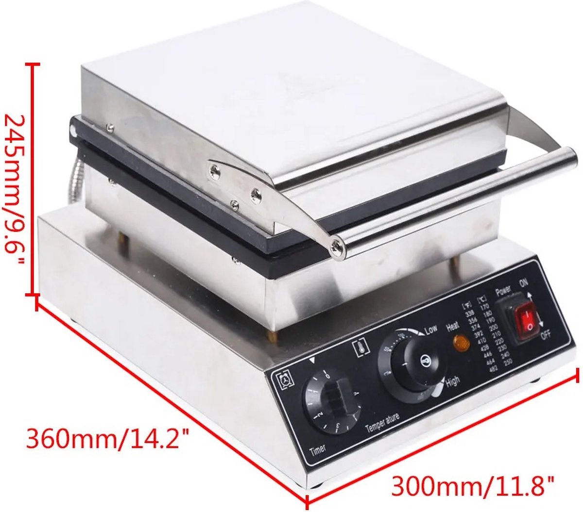 Professionele Wafelijzer - Wafelijzer - Wafelmaker - Elektrische Wafelijzer - Anti-Aanbaklaag - 1750W