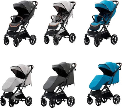 Stroller - Foldable - Sit and lie - Sun visor - Lightweight - Blue
