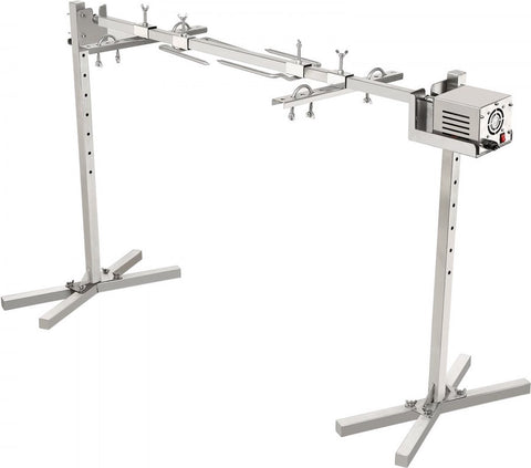 Speenvarkensgrill - Lamsgrill - 117 cm -  41 kg - Roestvrij Staal - Rotisserie Spit - Braadgrill - 42W -  Lamsgrill BBQ-grill - Grillwagen Barbecue - 8in - Hoogte verstelbare Grote - Piesgrill kalkoenvlees, ham