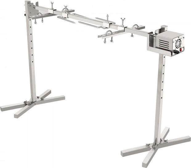 Speenvarkensgrill - Lamsgrill - 117 cm -  41 kg - Roestvrij Staal - Rotisserie Spit - Braadgrill - 42W -  Lamsgrill BBQ-grill - Grillwagen Barbecue - 8in - Hoogte verstelbare Grote - Piesgrill kalkoenvlees, ham