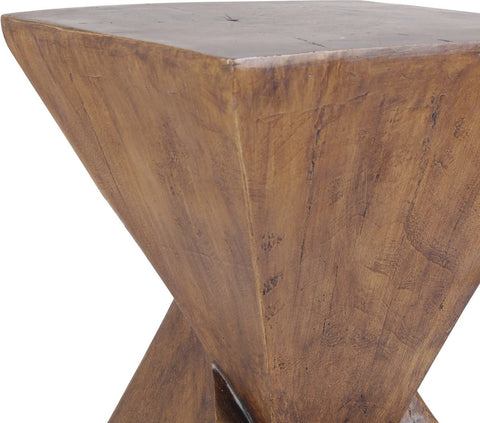 Moderne Beton Bijzettafel met Natuurlijke Houtafwerking – Geometrische Accenttafel voor Binnen en Buiten – Multifunctioneel Nachtkastje