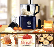 Keukenmachine - Alles in 1 keukenmachine - Multifunctionele keukenmachine - Vleesmolen - Garde - Kneder - Shredder - Sinaasappelpers - Hakselaar - Blender - 1100W - Donkergrijs