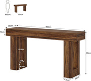 Consoletafel - Sidetable - 160 x 35 x 85 cm - Console - Haltafel - Hout - Bruin - Industrieel
