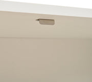 Dressoir - Wit - met 3 Deuren - Veel Opbergruimte - Kunstrotan Deuren en Metalen Handgrepen - is een Accentstuk in de Eetkamer - Woonkamer en Keuken