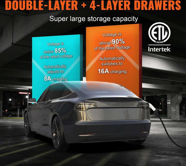 Autolader - Laadkabel - Auto Laad Kabel - 1 Fase - 3.7KW - Met lcd - Met App Bediening - 8.6M - Type 2 - Universeel