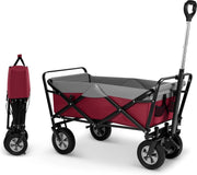 Trendy Bolderkar 'Sep' - Opvouwbaar - 100L / 80 kg - 4 All-Terrain Banden - Rood/Grijs - Draaibaar - Multifunctioneel - Kinderen - Boodschappen - Picknick