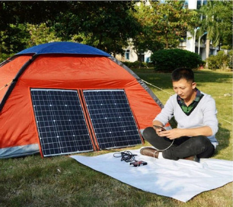 Foldable Solar Panel for Powerbank, Phone, Survival - Emergency Kit Think Ahead - Camping - Wireless Electricity - 100W