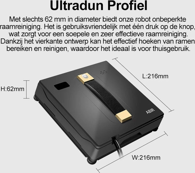 Robot raamreiniger - Dubbele Watersproeier - Slim Geheugen - Hoge Vacuümaanzuiging - Lasersensor - Robot voor het Reinigen van glas - App besturing