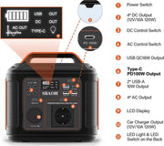 Draagbare noodaccu - Powerstation - 300W - Stroomgenerator - 296 Wh Lithium - Snel Laden - Camping Zonnegenerator - Powerbank - Generator - LED Lamp