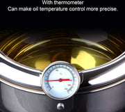 Frituurpan Japanse stijl Tempura Frituurpan met Thermometer - Inductiekookpan Kip Pot Kookgerei voor Keuken - L 24cm .