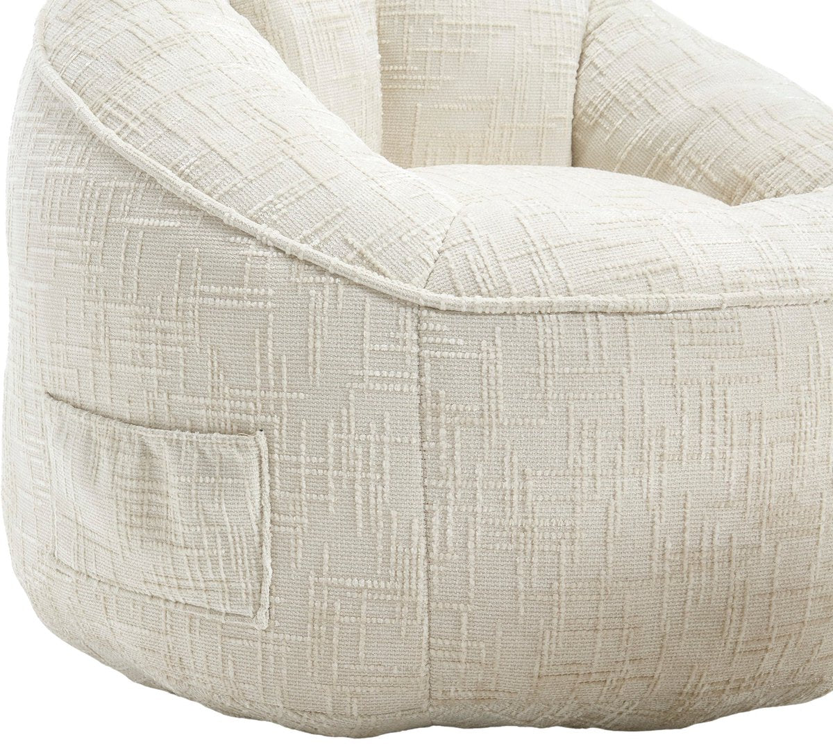 Zitzak met Voetensteun - Stoel met Hoge Druk Schuimvulling - Ergonomisch Ontwerp - Chenille Stof - 89x88x76 cm - Beige