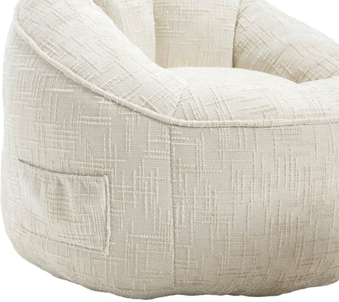 Zitzak met Voetensteun - Stoel met Hoge Druk Schuimvulling - Ergonomisch Ontwerp - Chenille Stof - 89x88x76 cm - Beige