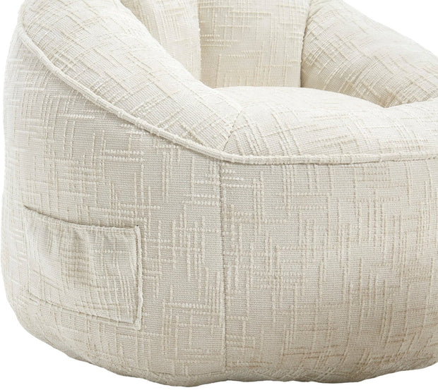 Zitzak met Voetensteun - Stoel met Hoge Druk Schuimvulling - Ergonomisch Ontwerp - Chenille Stof - 89x88x76 cm - Beige