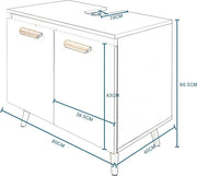 Badkamermeubel - Praktische Onderkast - Wastafelkast - Badkamer Kast - 60 x 40 x 60,5 cm - Wit