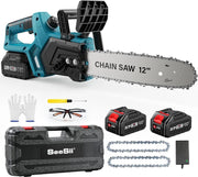Elektrische Kettingzaag - Kettingzaag - Stille Kettingzaag - Zaag - Elektrische Zaag - 2x Accu - 5000Mah - 30000Rpm - 300mm