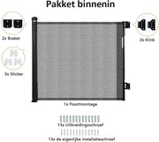 Door gate - Child gate - Dog door gate - Durable protective net - 140cm - Black