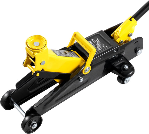 Laag Profiel Krik - 2 Ton Hefvermogen - Hefbereik 125.2-335 mm - Robuuste IJzerconstructie - Veiligheidssysteem - Praktisch Ontwerp - Geschikt voor Auto's - Pick-up Trucks en SUV's - Geel